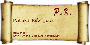 Pataki Kájusz névjegykártya
